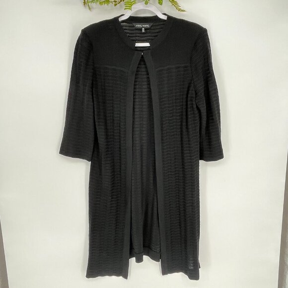Ming Wang Women's Size XS Cardigan Sweater Long Black - Picture 1 of 8